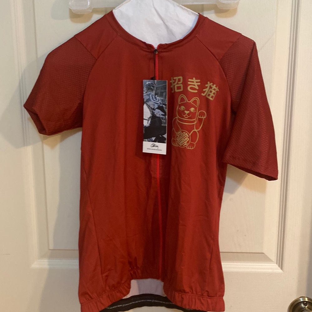 Ostroy lucky kitty cycling Jersey sz LG